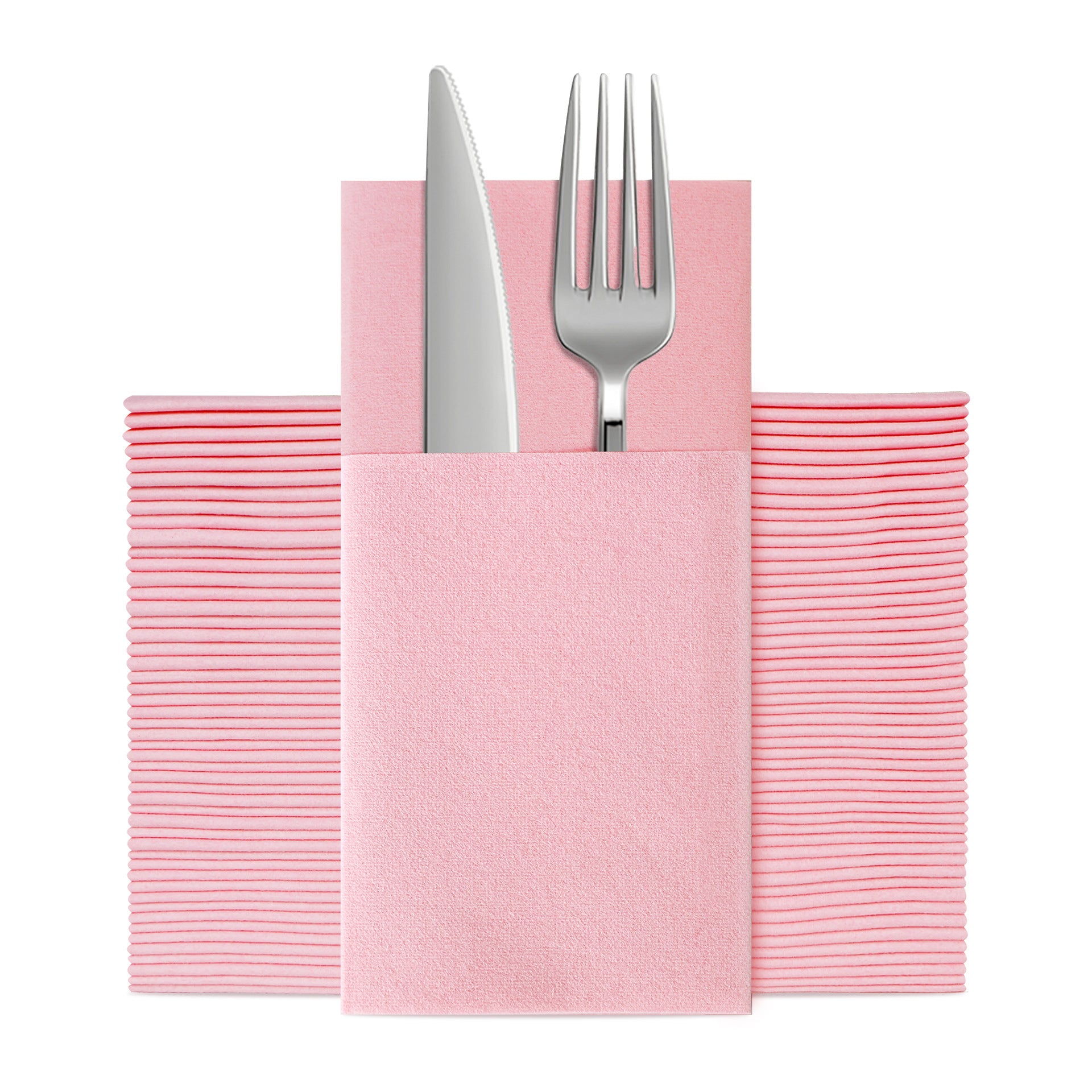 Pink Disposable Napkins Paper Custom Airlaid Napkins Cutlery for Party HL31NP02